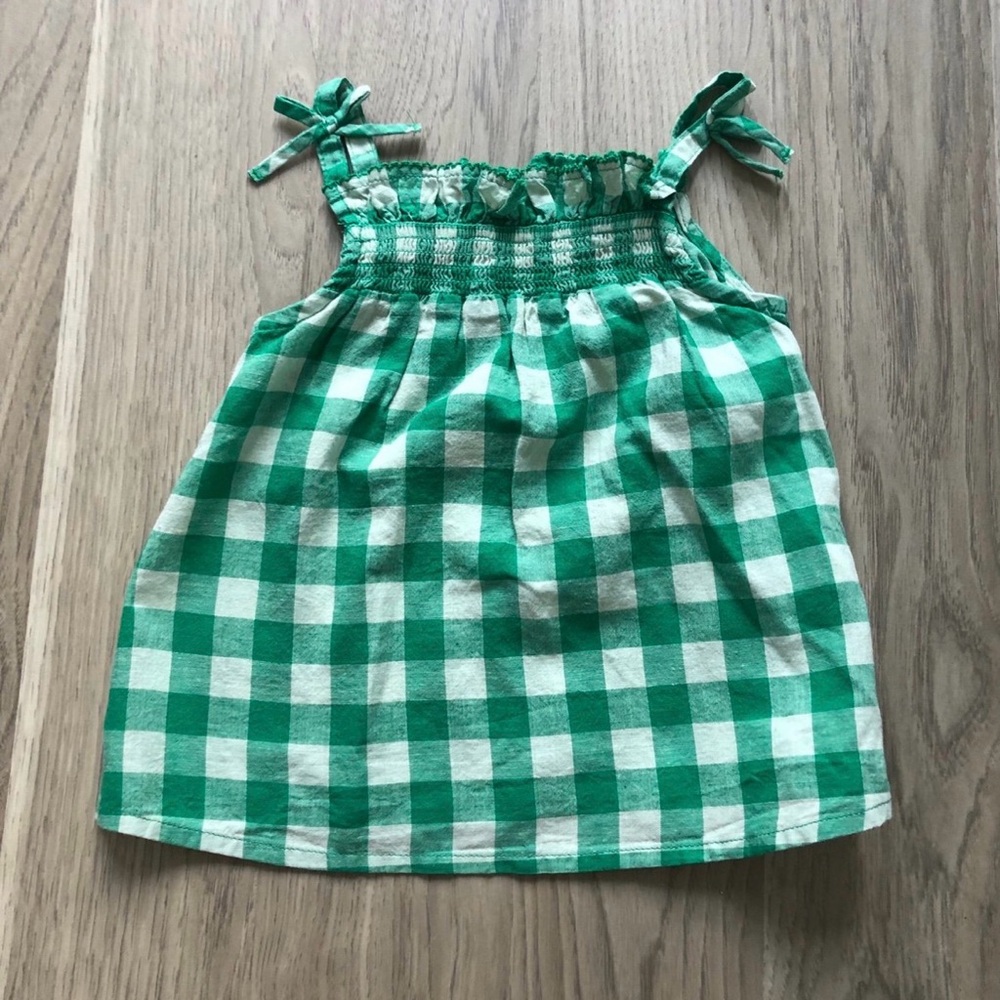 Zara Baby Girl Top Green and White Gingham